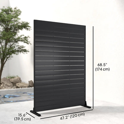 Outdoor Privacy Screen, 47.2" x 68.5" HDPE Panel With Stand, Black Side Awnings at Gallery Canada