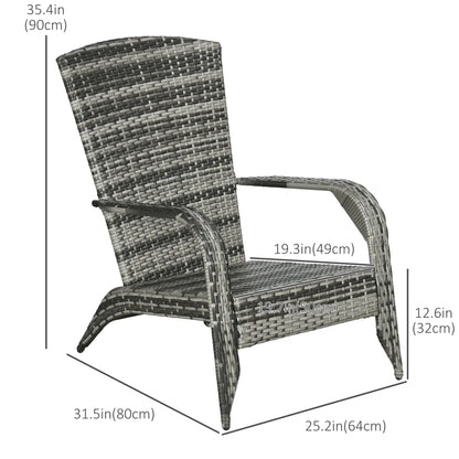 Wicker Adirondack Chair, Outdoor PE Rattan, w/ Cushions, Grey Patio Chairs at Gallery Canada