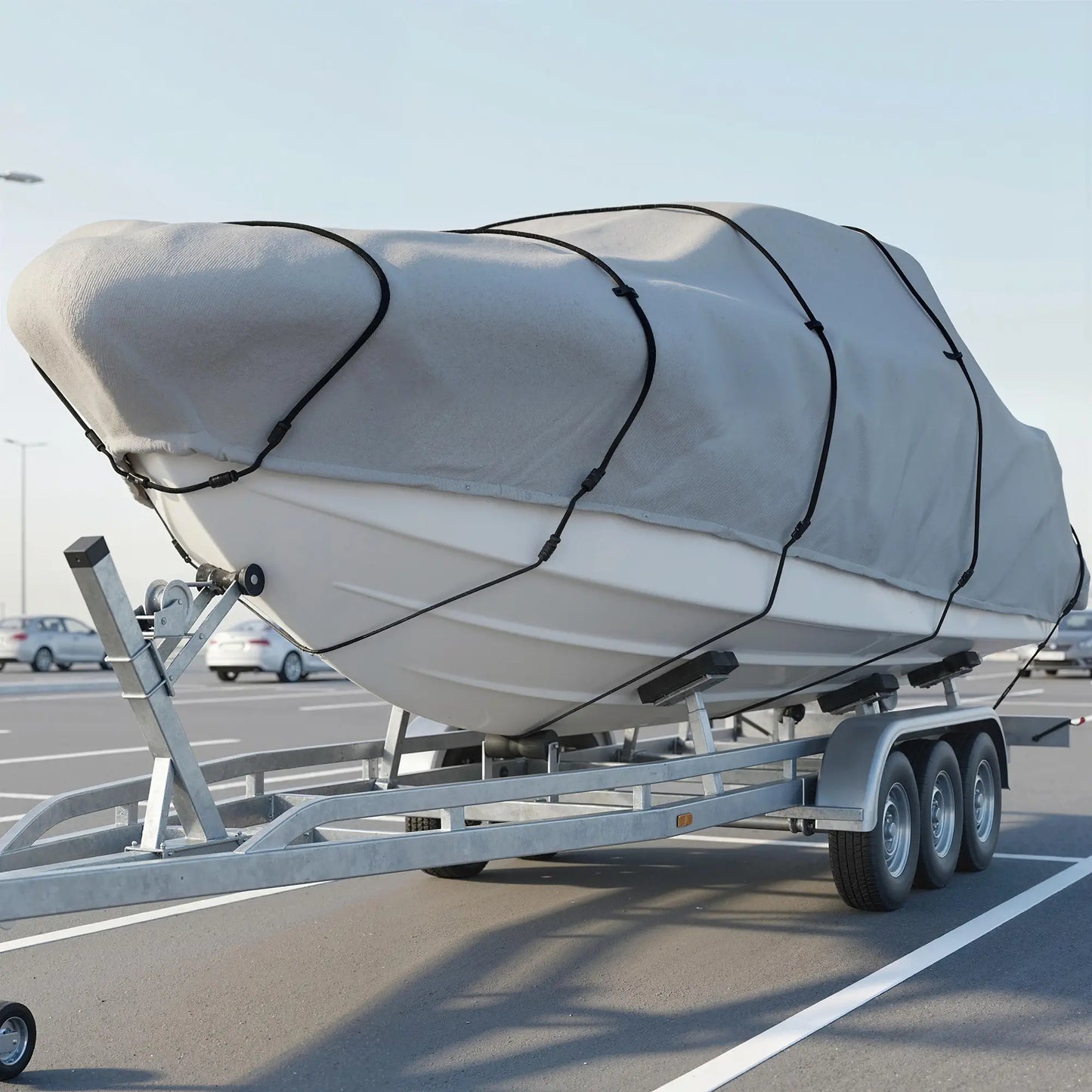 22-24 Ft Trailer Boat Cover, 3000mm Waterproof, Light Grey Water Sports & Boating Supplies at Gallery Canada
