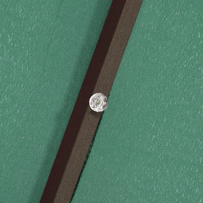 6.5x10ft Solar Powered Rectangle Patio Umbrella, Tilt Aluminum, Dark Green Sun Umbrellas at Gallery Canada