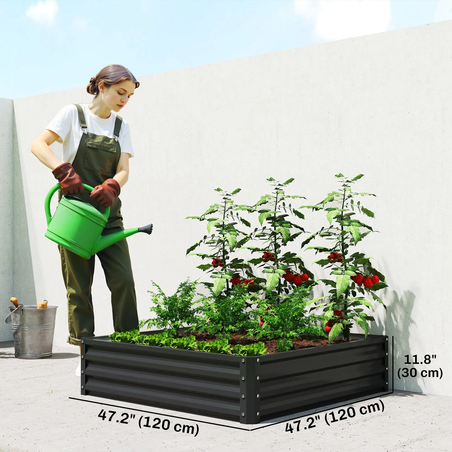 Galvanized Steel Raised Garden Bed, Black Galvanized Planter Boxes at Gallery Canada