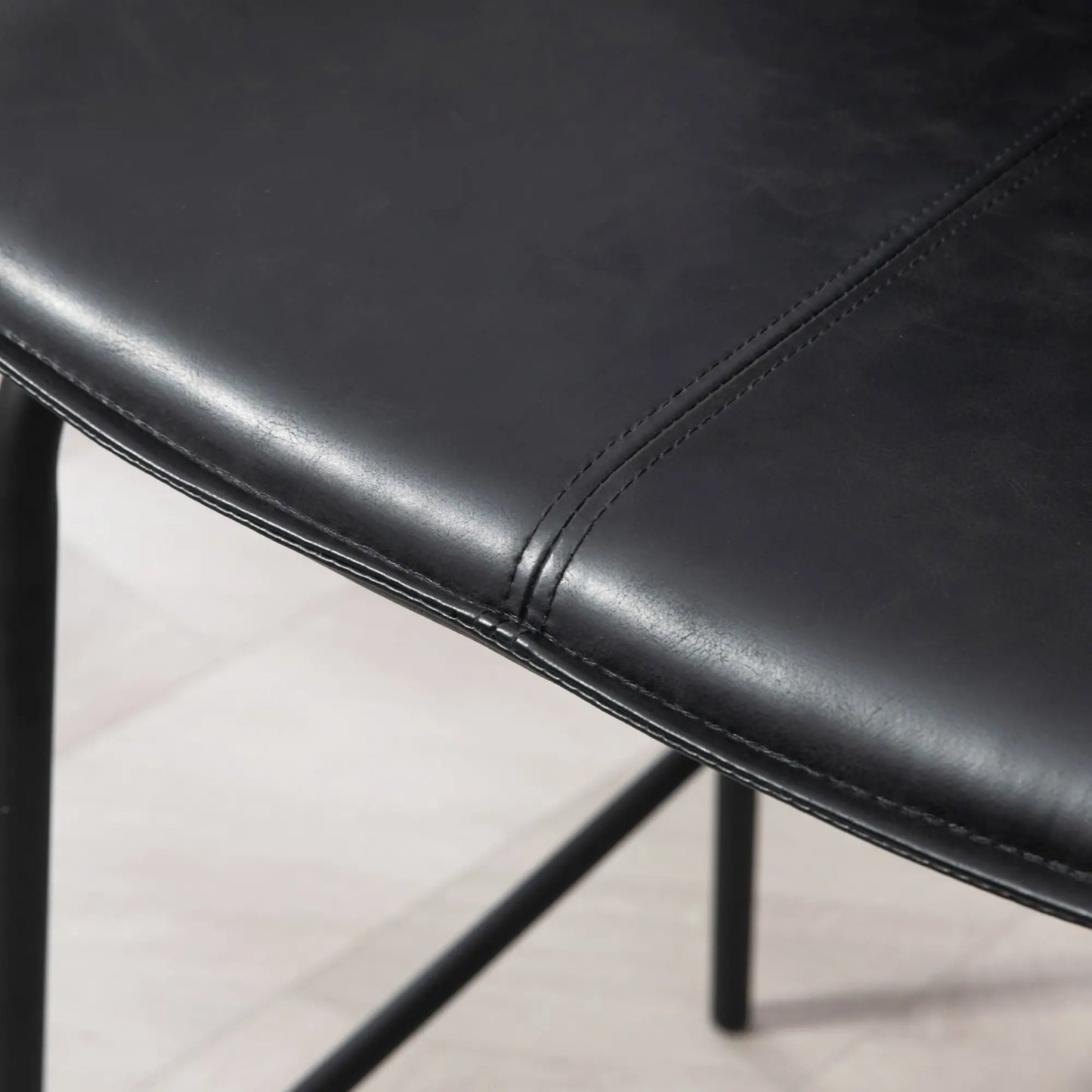 Bar Stools Set of 2, Upholstered Counter Height Bar Chairs, Kitchen Stools with Steel Legs Bar Stools at Gallery Canada