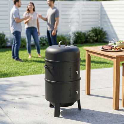 Vertical Charcoal Smoker, 2 Grill Grates, Thermometer, Vents, 2 Doors, Charcoal Charcoal BBQ Grils at Gallery Canada