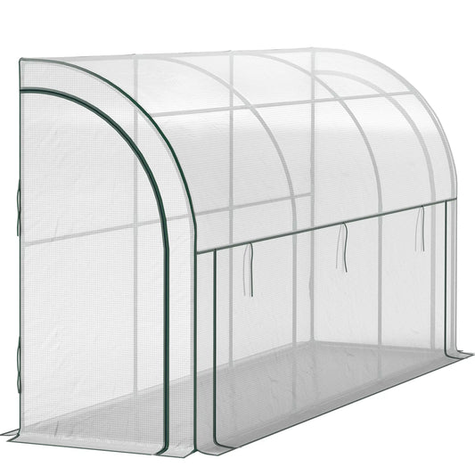 Walk-In Lean-To Greenhouse, 10' x 3' x 5', White Walk In Greenhouses White at Gallery Canada