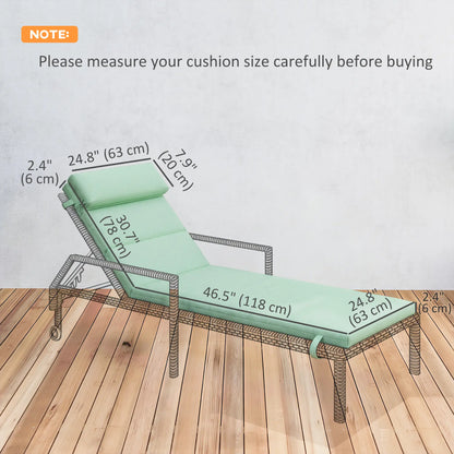 Patio Chaise Lounge Chair Cushion, With Headrest And Ties, Green Patio Chair Cushions at Gallery Canada