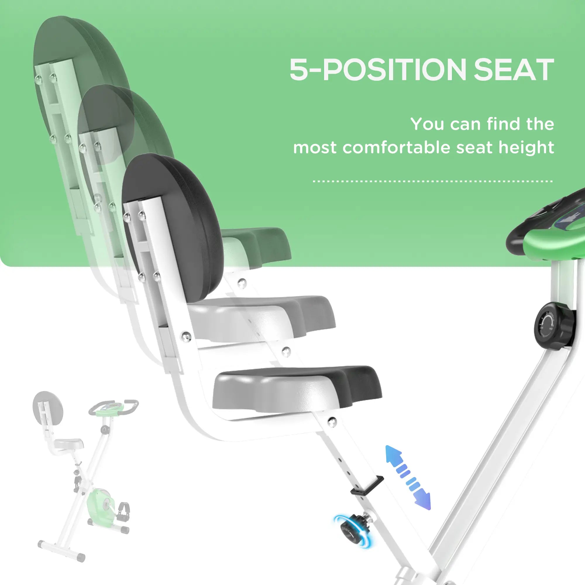 Foldable Indoor Stationary Bike, 8-Level Magnetic Resistance, Green Exercise & Stationary Bikes at Gallery Canada