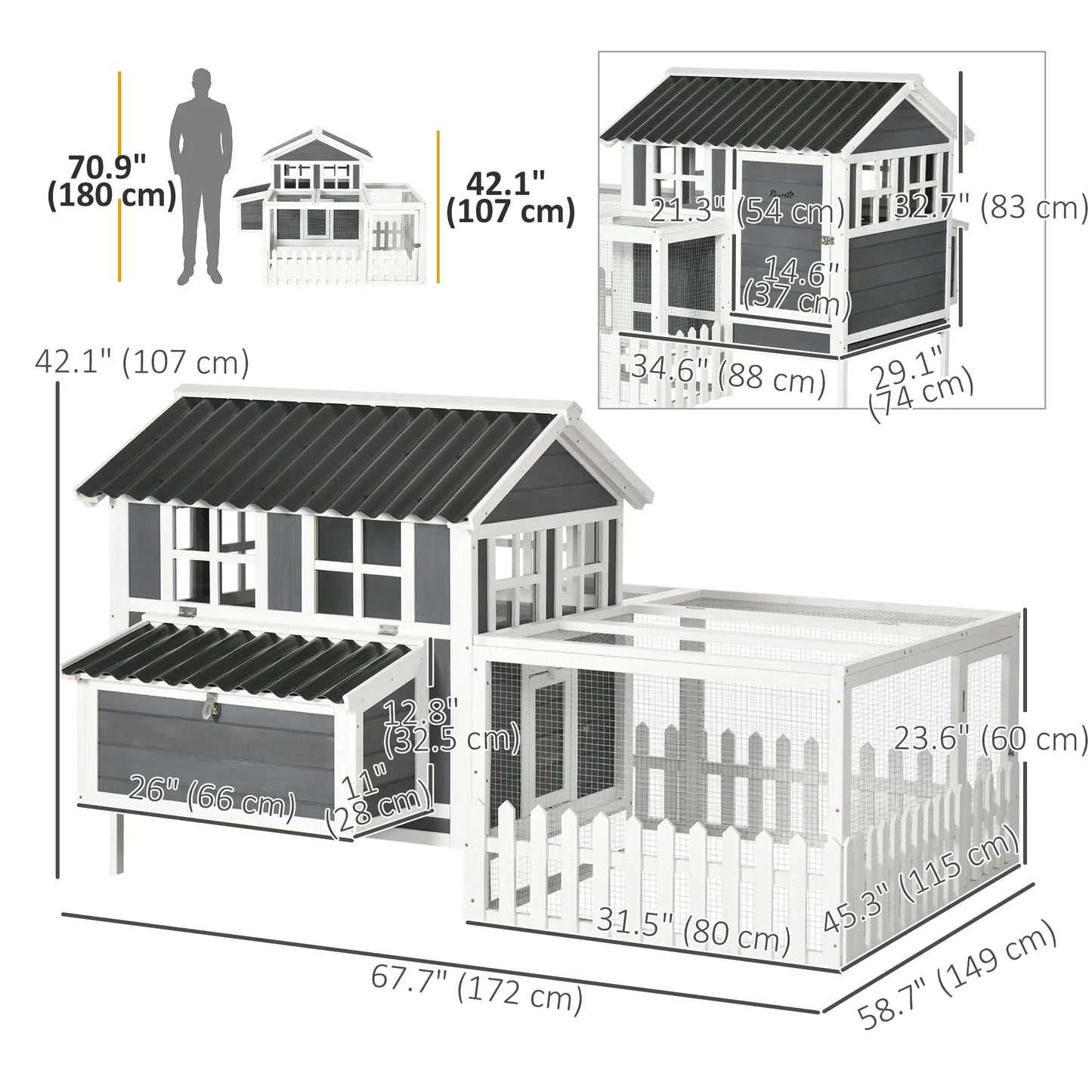 Wooden Chicken Coop with Run, 3-4 Chickens, Bunnies, Ducks Chicken Coops at Gallery Canada