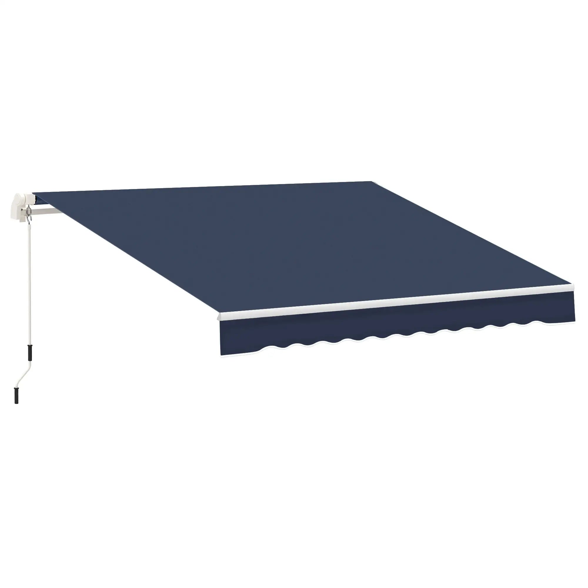 10' x 8' Retractable Awning, Sun Shade Canopy, Aluminum Frame, UV Protection, Blue Deck Awnings Blue at Gallery Canada