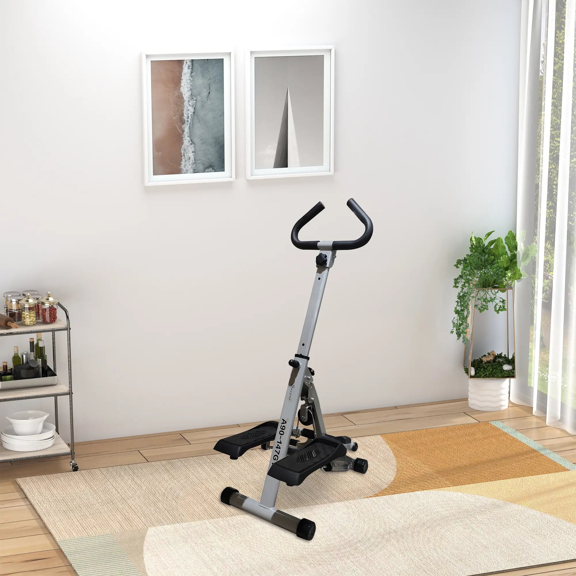 Height Adjustable Stair Stepper, LCD Monitor, Black Aerobic Equipment at Gallery Canada