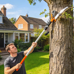 6.5ft Manual Pole Saw, Telescopic Aluminium Pole Pruner, 65Mn Steel Blade