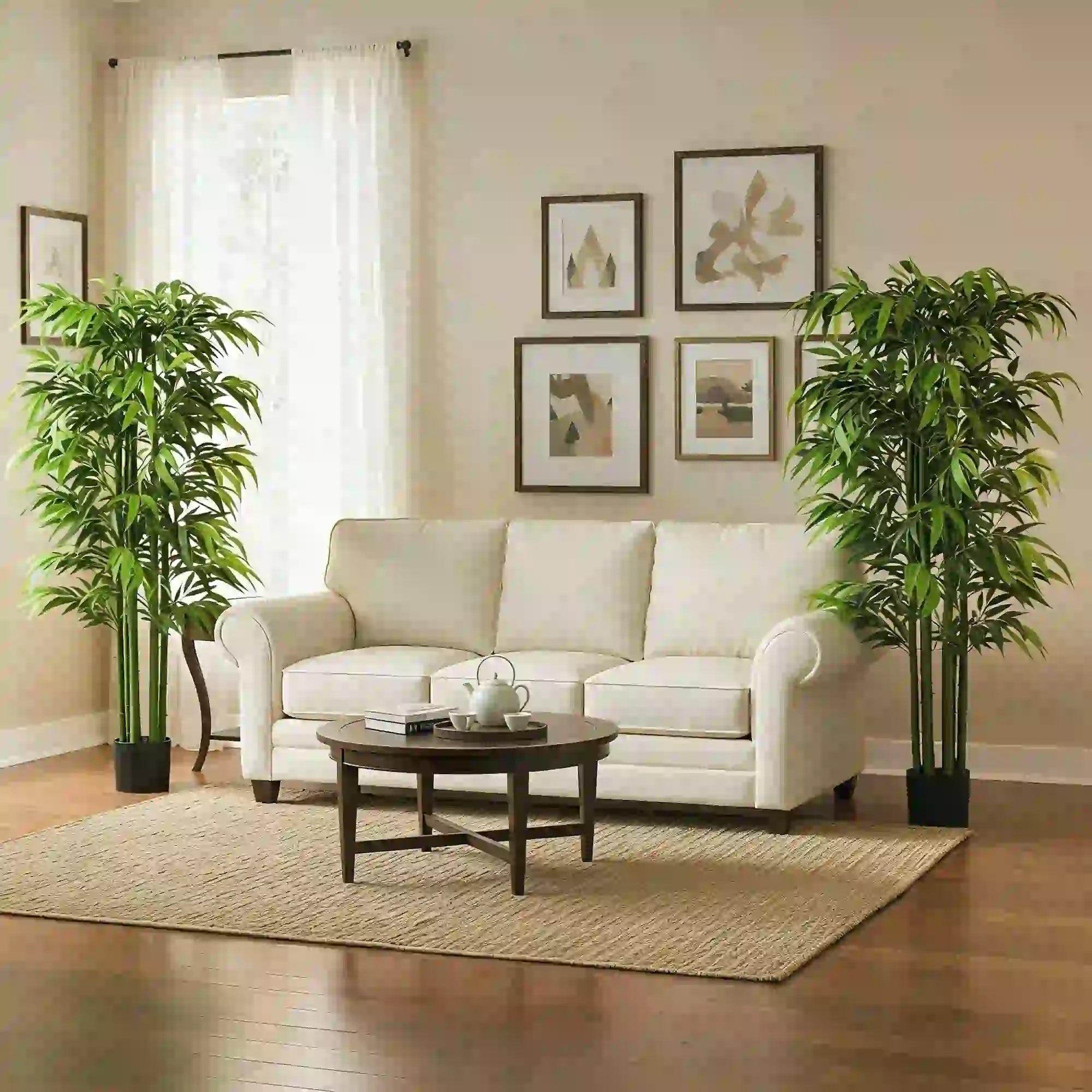 5.3ft Artificial Bamboo Tree Set Of 2, Indoor Fake Plant With Pot Artificial Trees at Gallery Canada