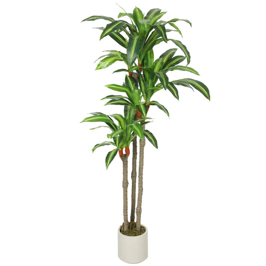 5FT Artificial Dracaena Plant, Bendable Trunks, Green