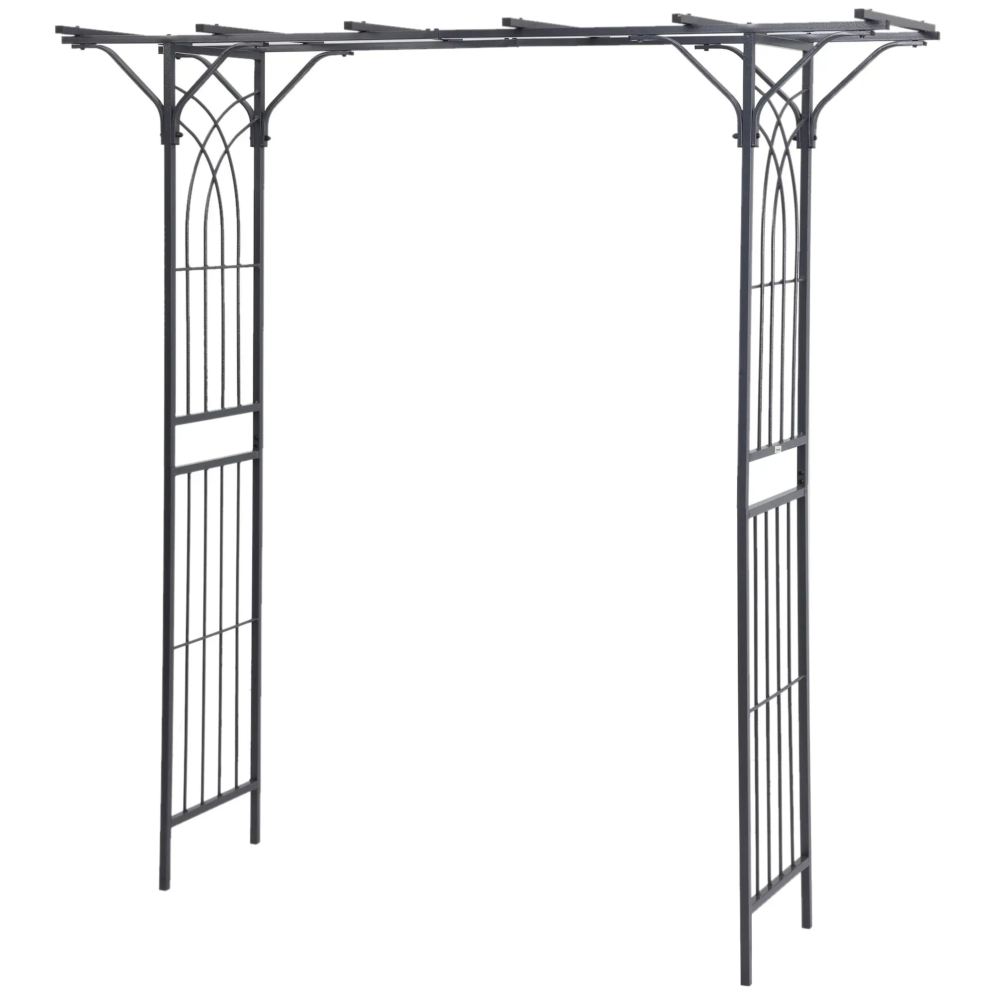 7ft Metal Garden Arch, Outdoor Walkway Arbor, Climbing Plants, Dark Gray Garden Arches at Gallery Canada