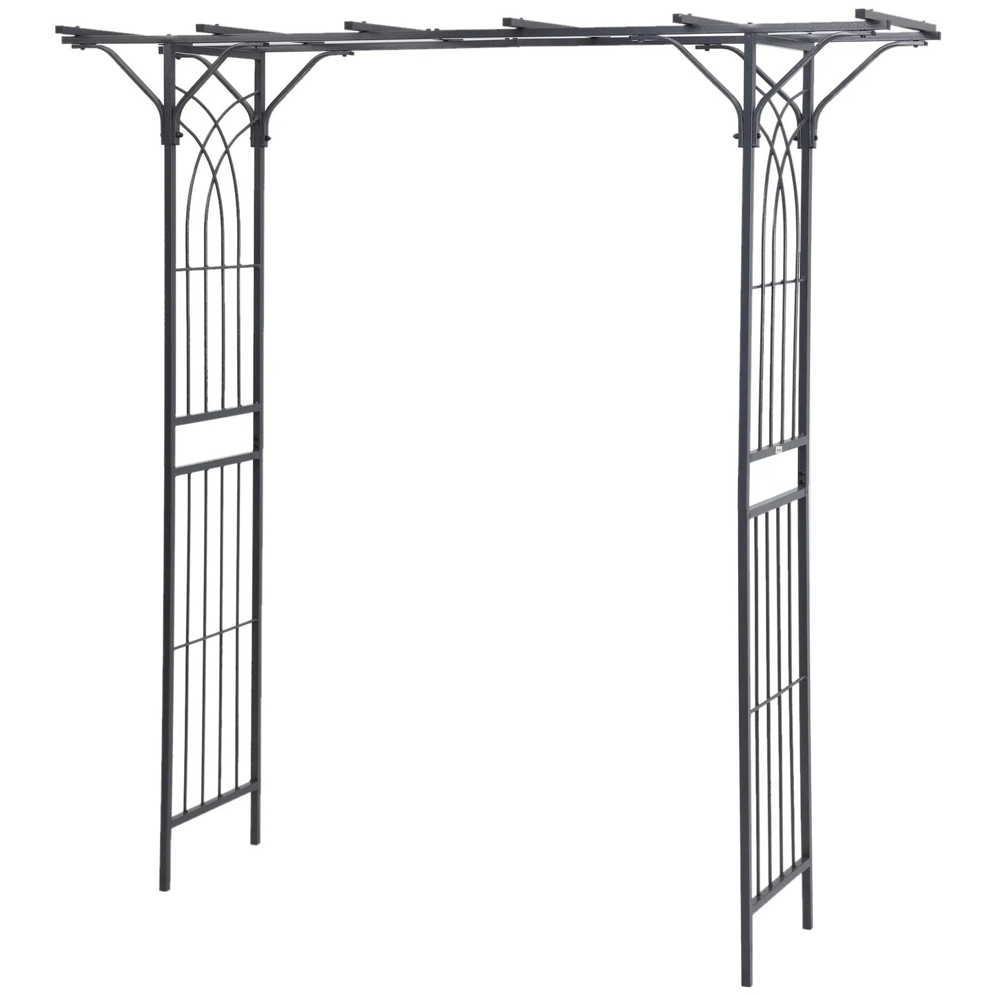 7ft Metal Garden Arch, Outdoor Walkway Arbor, Climbing Plants, Dark Gray Garden Arches at Gallery Canada
