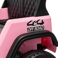 Camion électrique 12V pour enfant, télécommande, démarrage progressif, suspension à 4 roues, rose