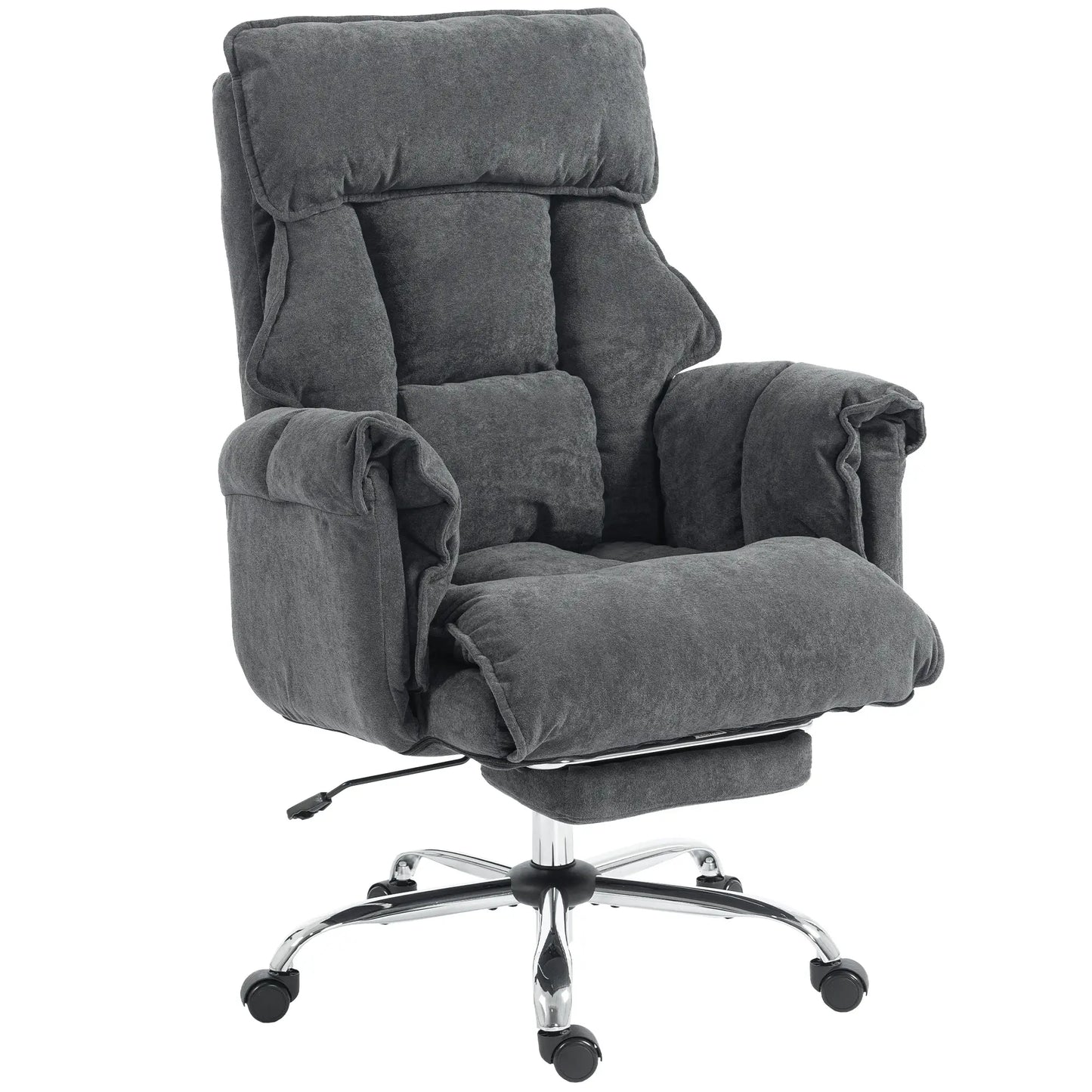Computer Office Chair with Footrest, Adjustable Backrest, Dark Grey