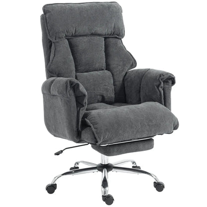 Computer Office Chair with Footrest, Adjustable Backrest, Dark Grey