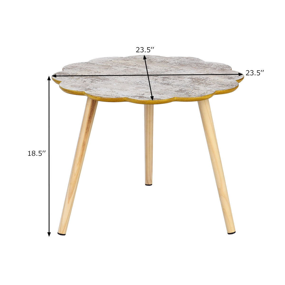 Table d'appoint en forme de fleur pour canapé