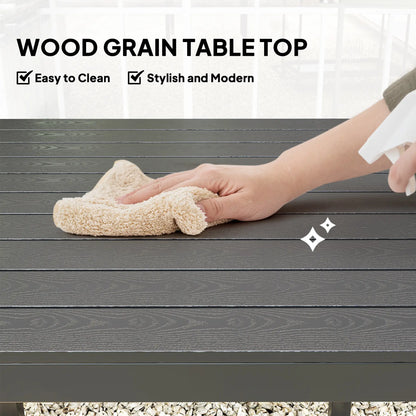 Square Outdoor Dining Table, 4-Person, Aluminum Steel Frame, Black Patio Dinning Tables at Gallery Canada