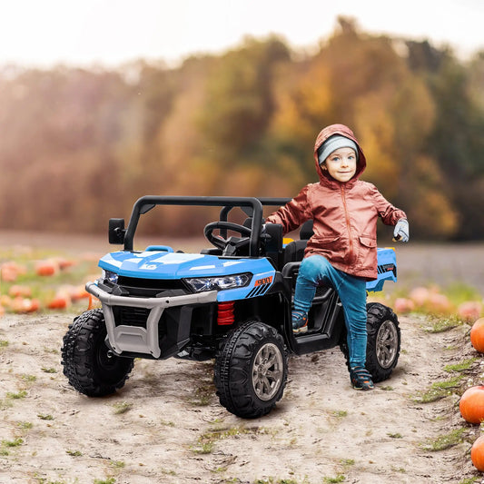 12V Ride on Car, Electric Bucket, Two-Seater, Blue Electric Toy Cars Blue, Black at Gallery Canada
