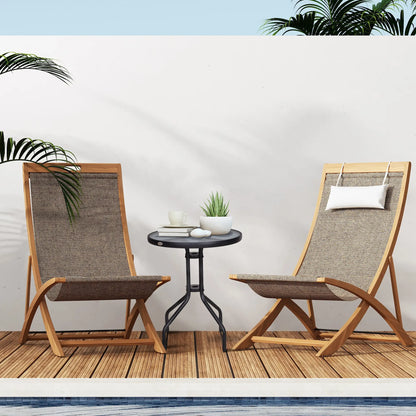 24" Round Patio Table, Tempered Glass Top, Steel Frame, Outdoor Dining Patio Side Tables at Gallery Canada