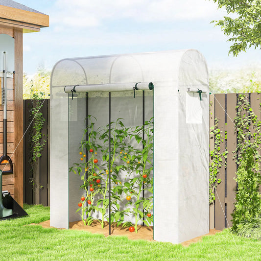Mini Greenhouse, Portable Garden House, 6' x 2' x 6.6', White Portable Greenhouses White at Gallery Canada