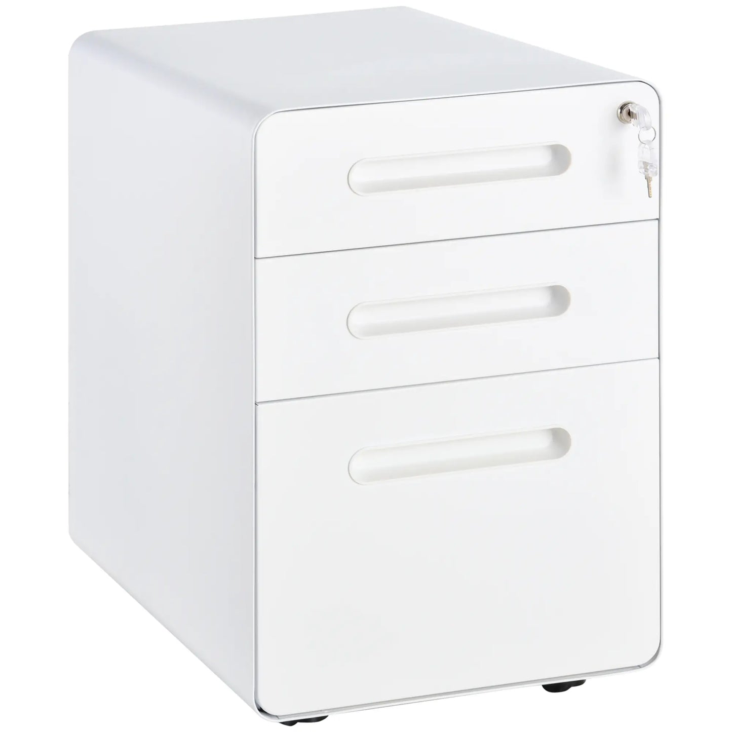 Lockable File Cabinet, Steel Filing Cabinet on Wheels for Legal, A4, Letter Size, Home Office Office Cabinets & Cupboards White at Gallery Canada