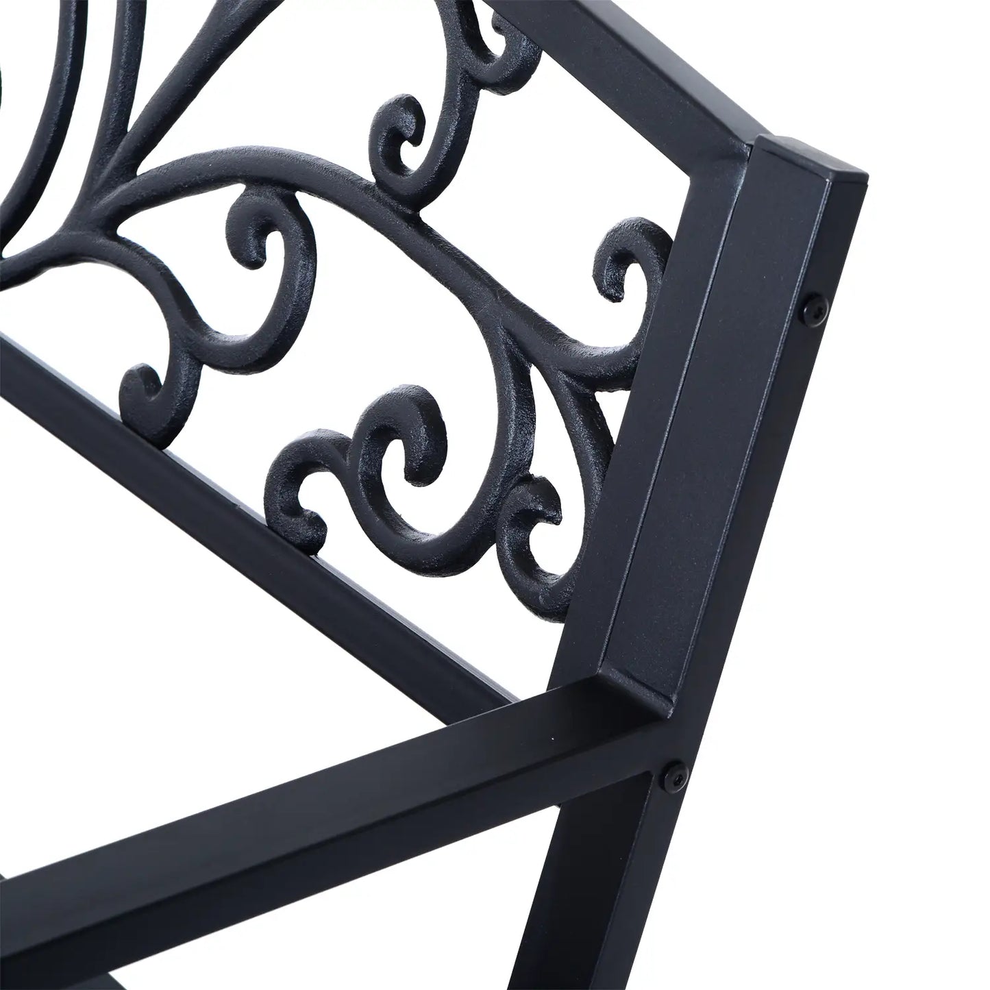 50" 2-Seater Garden Bench, Cast Iron Loveseat, Black Outdoor Benches at Gallery Canada