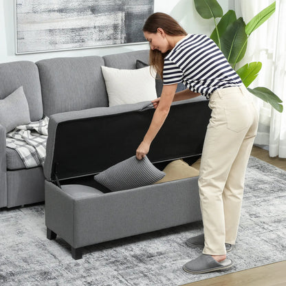 Storage Ottoman Bench, Foot Rest, 47 Inches, Dark Grey Storage Ottomans & Benches at Gallery Canada