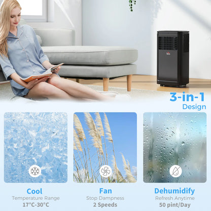 8000 BTU Portable AC, Dehumidifier, Remote, 24H Timer, Black Air Conditioner at Gallery Canada