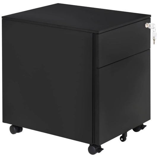 Lockable File Cabinet, Steel Filing Cabinet on Wheels for Legal, A4, Letter Size, with Pencil Tray for Home Office Office Cabinets & Cupboards Black at Gallery Canada
