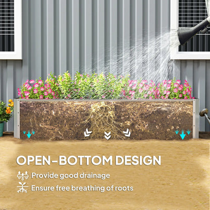 6' x 1.5' x 1.3' Galvanized Raised Garden Bed, Large Metal Planter Box, Silver Raised Garden Beds at Gallery Canada