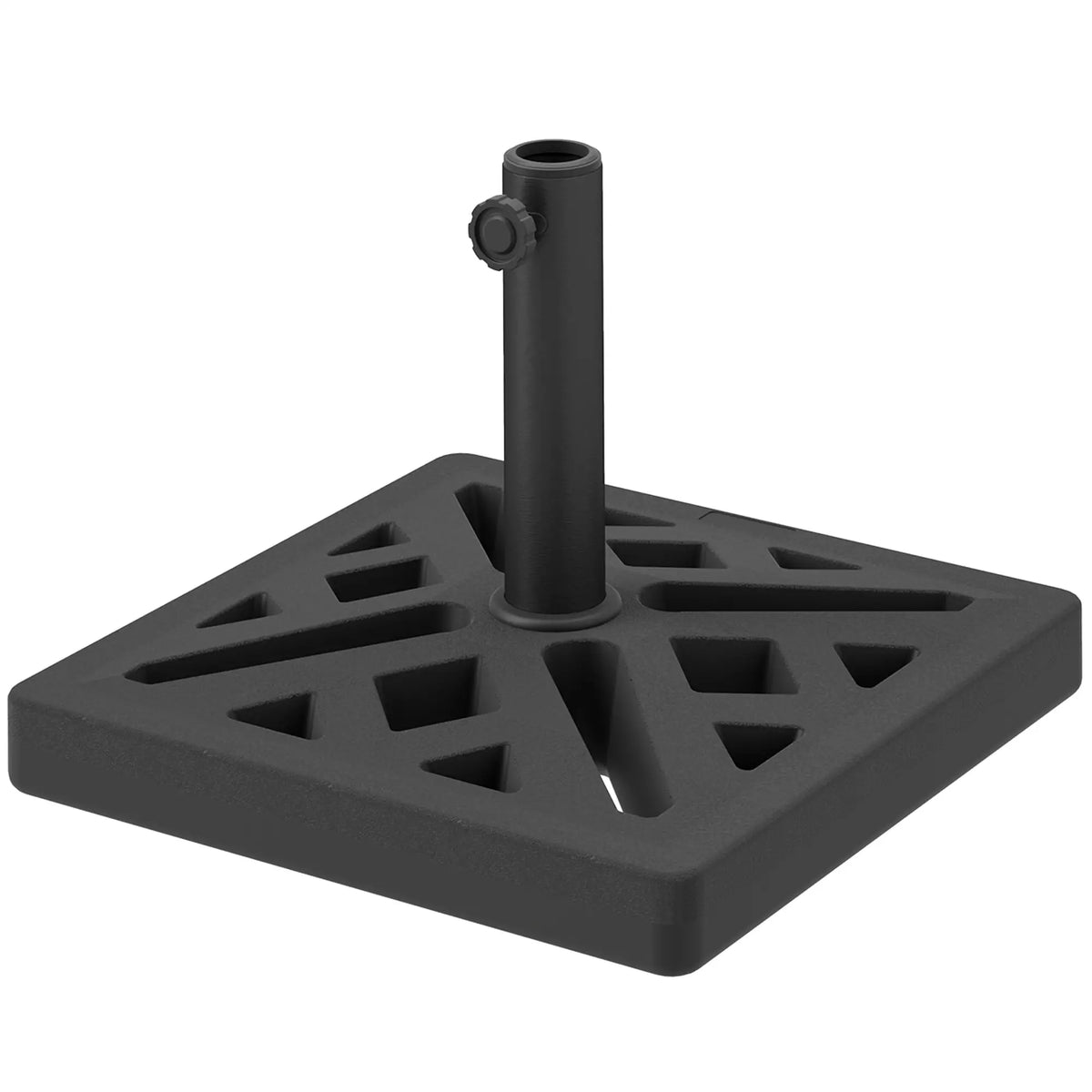 Umbrella Base, 33lbs HDPE Outdoor Stand with Cut-Out Design Umbrella Bases Black at Gallery Canada