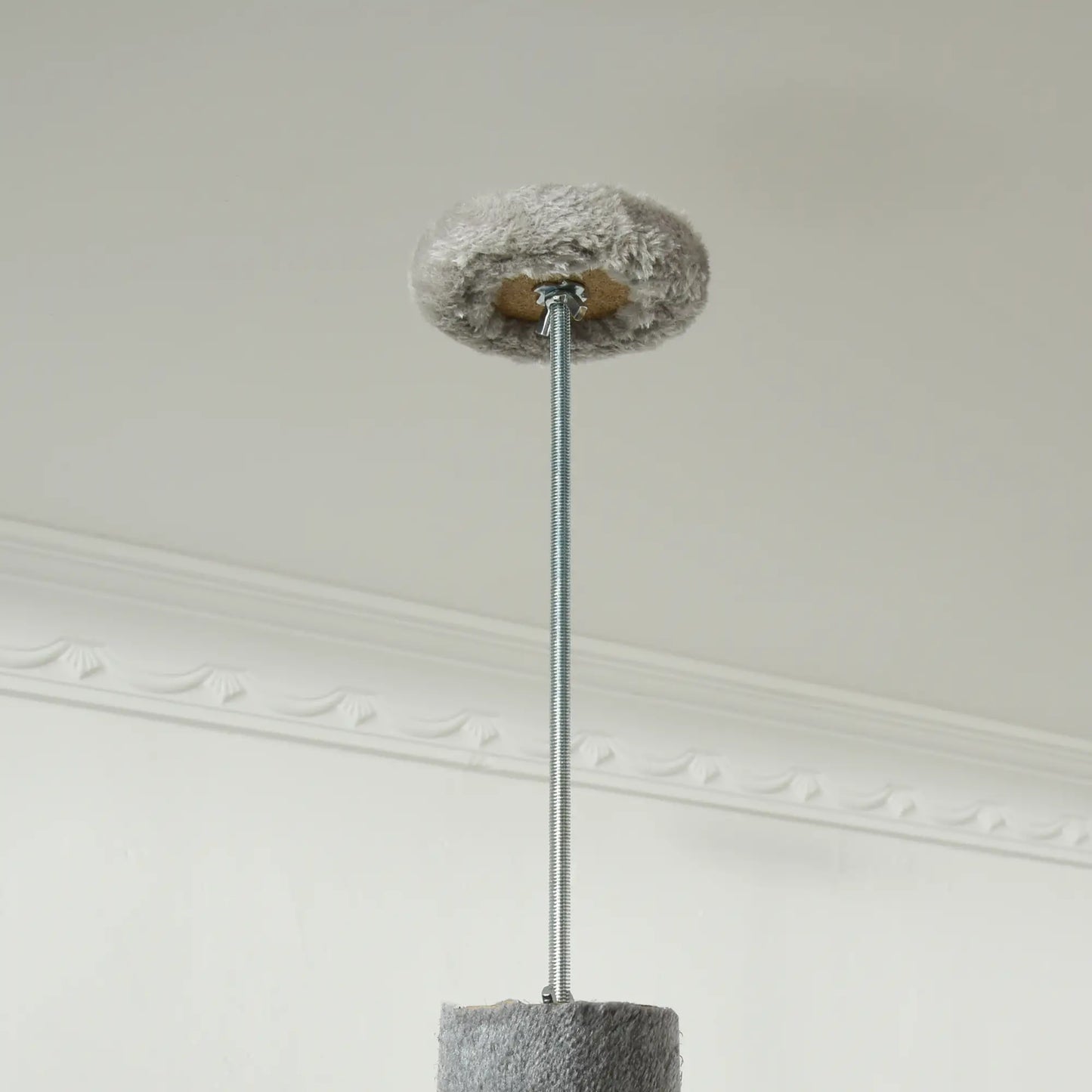 4-Tier Floor to Ceiling Cat Tree, Scratching Post, Plush, Toy Ball, Light Grey Floor to Ceiling Cat Trees at Gallery Canada