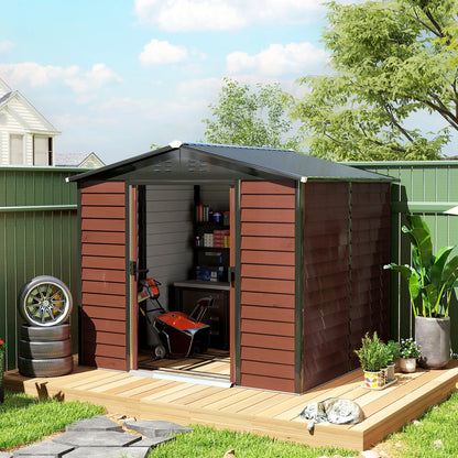 8' x 7' Outdoor Storage Shed, Galvanized Steel, Lockable Doors, Floor Frame Sheds at Gallery Canada