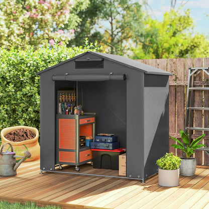 6' x 4' Portable Shed, Waterproof Bike Tent, Dark Grey