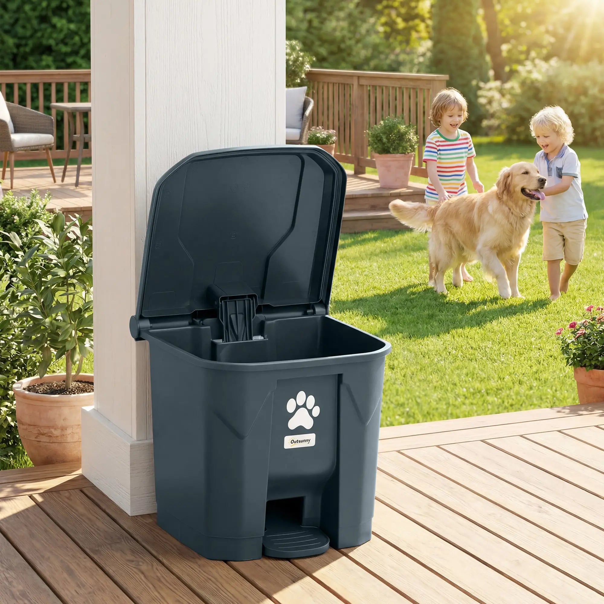 Dog Poop Outdoor Garbage Bin, 8 Gal, Black Garden Accessories at Gallery Canada