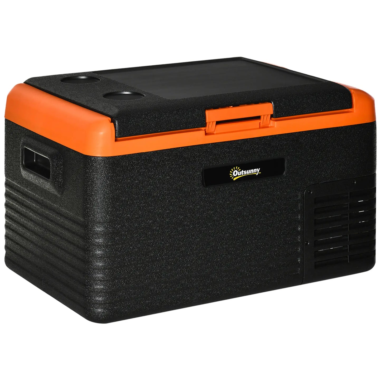 32 Quart Car Fridge, Portable Freezer, Electric Cooler Box, 12/24V DC, 100-240V AC Car Coolers Black and Orange at Gallery Canada
