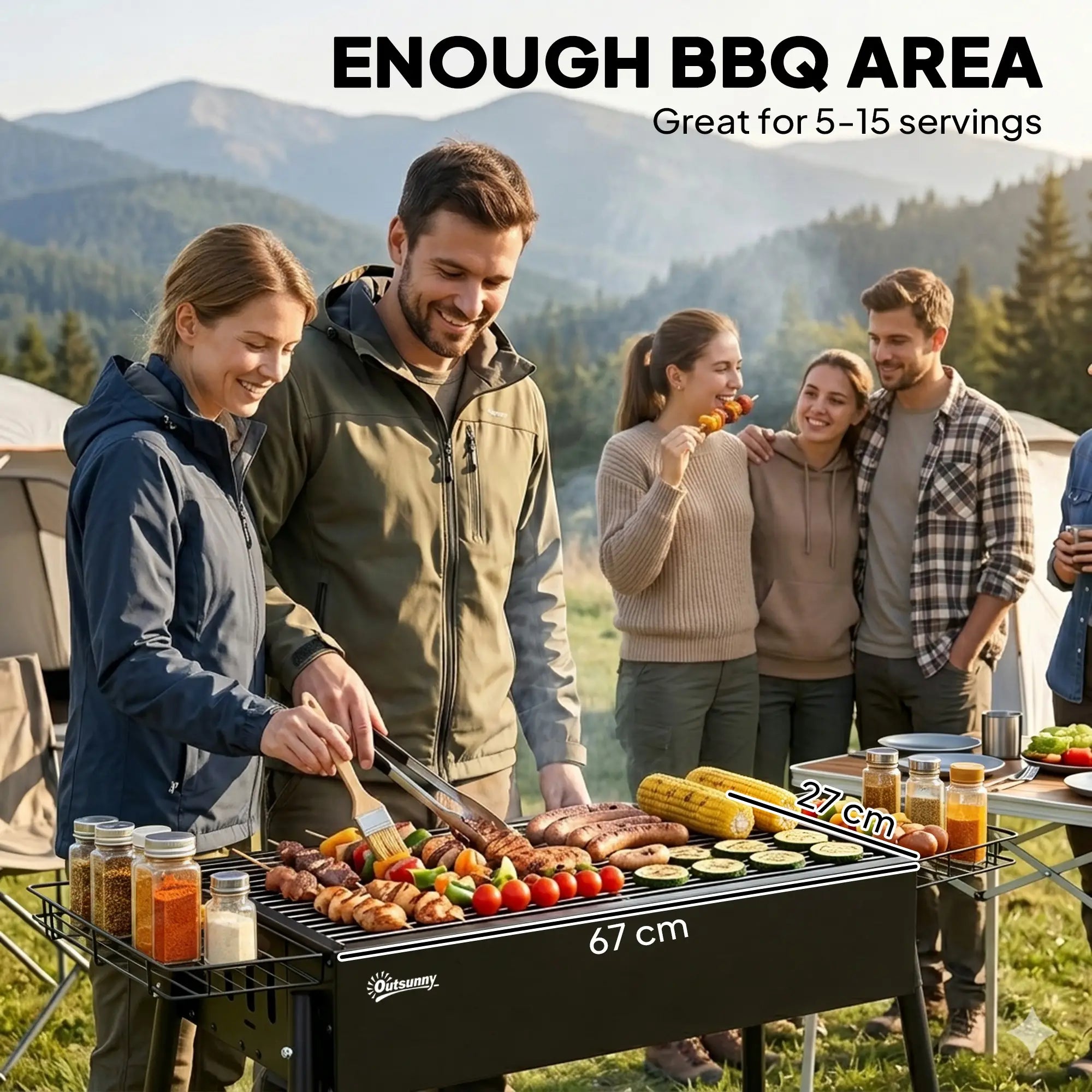 Portable Charcoal Grill With Side Baskets, Hooks, Nets, Black Charcoal BBQ Grils at Gallery Canada