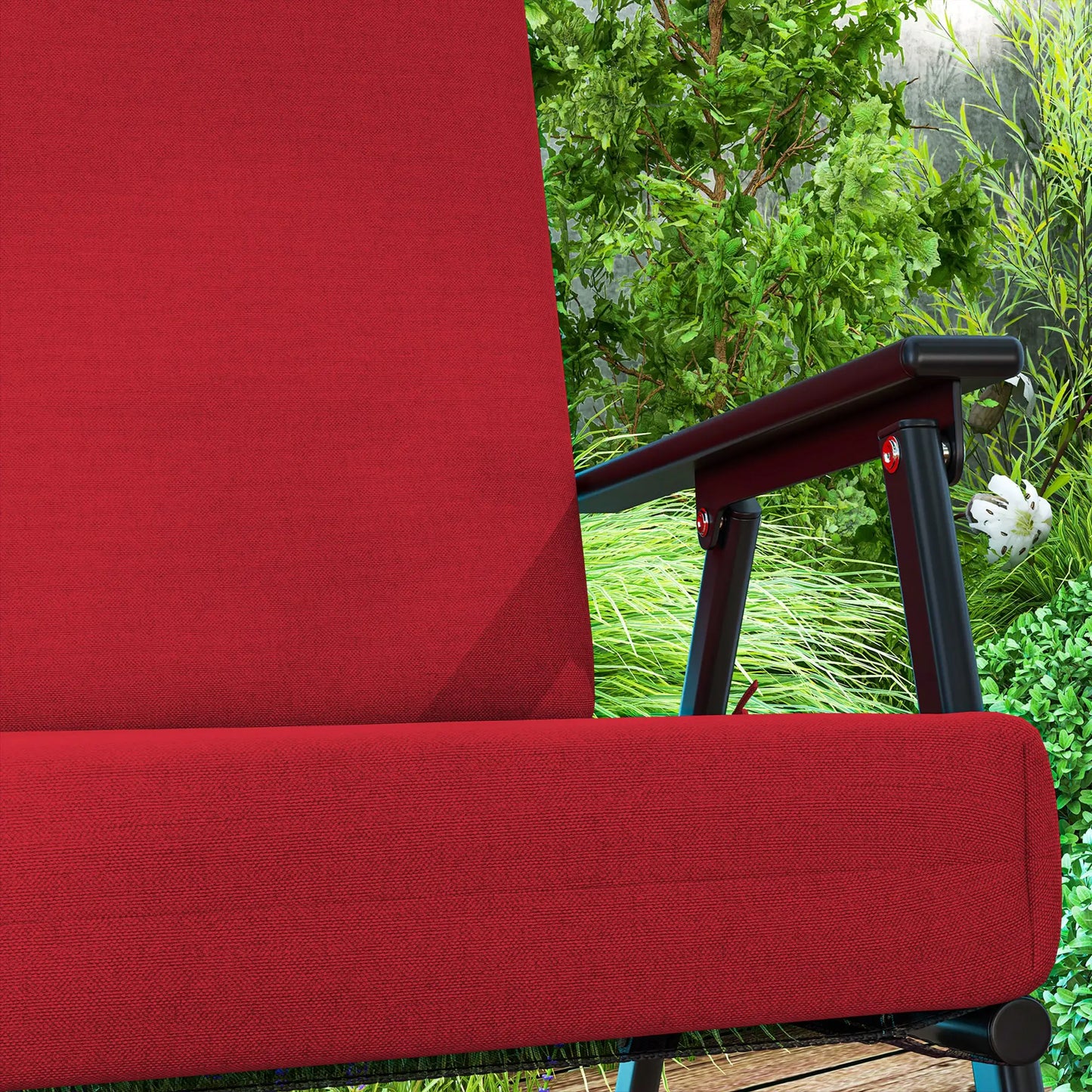 Outdoor Cushions Set of 2, Dining Chair Seat Cushions with Back, Fade-Resistant, Wine Red Patio Chair Cushions at Gallery Canada