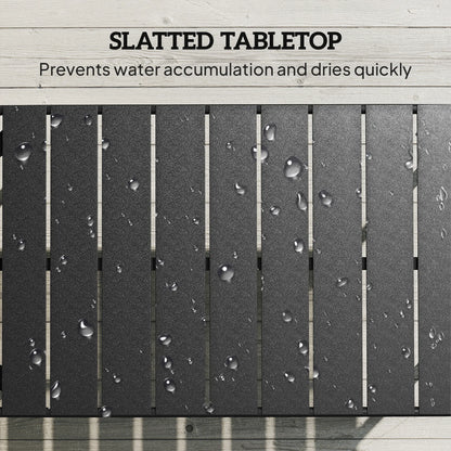 Outdoor Coffee Table, Rectangle Metal Patio Table, All-Weather Slatted Tabletop Patio Side Tables at Gallery Canada