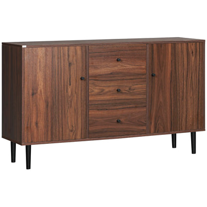 Kitchen Storage Sideboard, 2 Doors, 3 Drawers, Adjustable Shelves, Brown Bar Cabinets Brown, Black at Gallery Canada