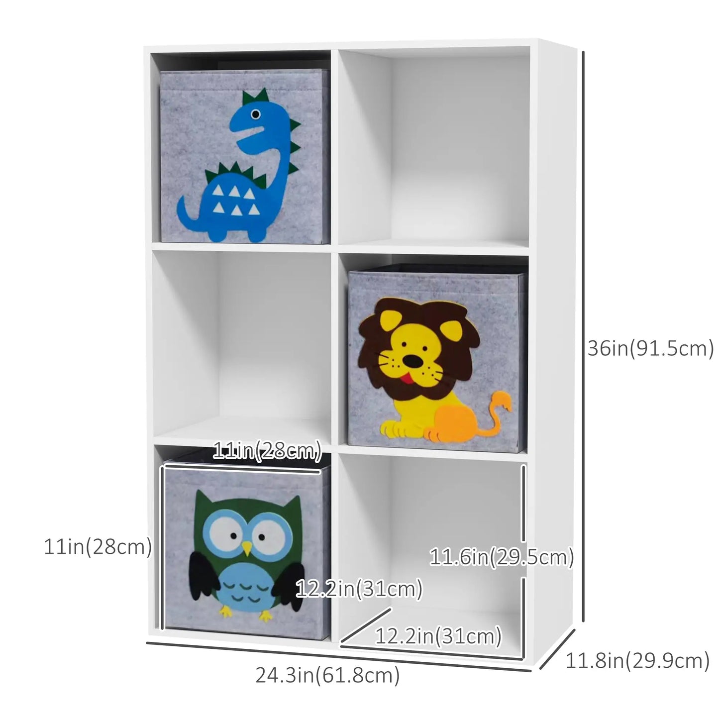 Toy Storage Organizer, 3 Nonwoven-Fabric Drawers, White Baby & Kids Storage at Gallery Canada