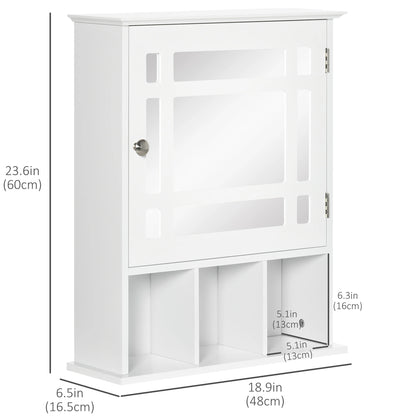 Wall Mounted Bathroom Mirror Cabinet, 3 Shelf Organizer, White Mirror Medicine Cabinets at Gallery Canada