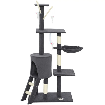 53 Inch Cat Tree Tower, Scratching Posts, Condo, Perches, Dark Grey Cat Towers Dark Grey at Gallery Canada