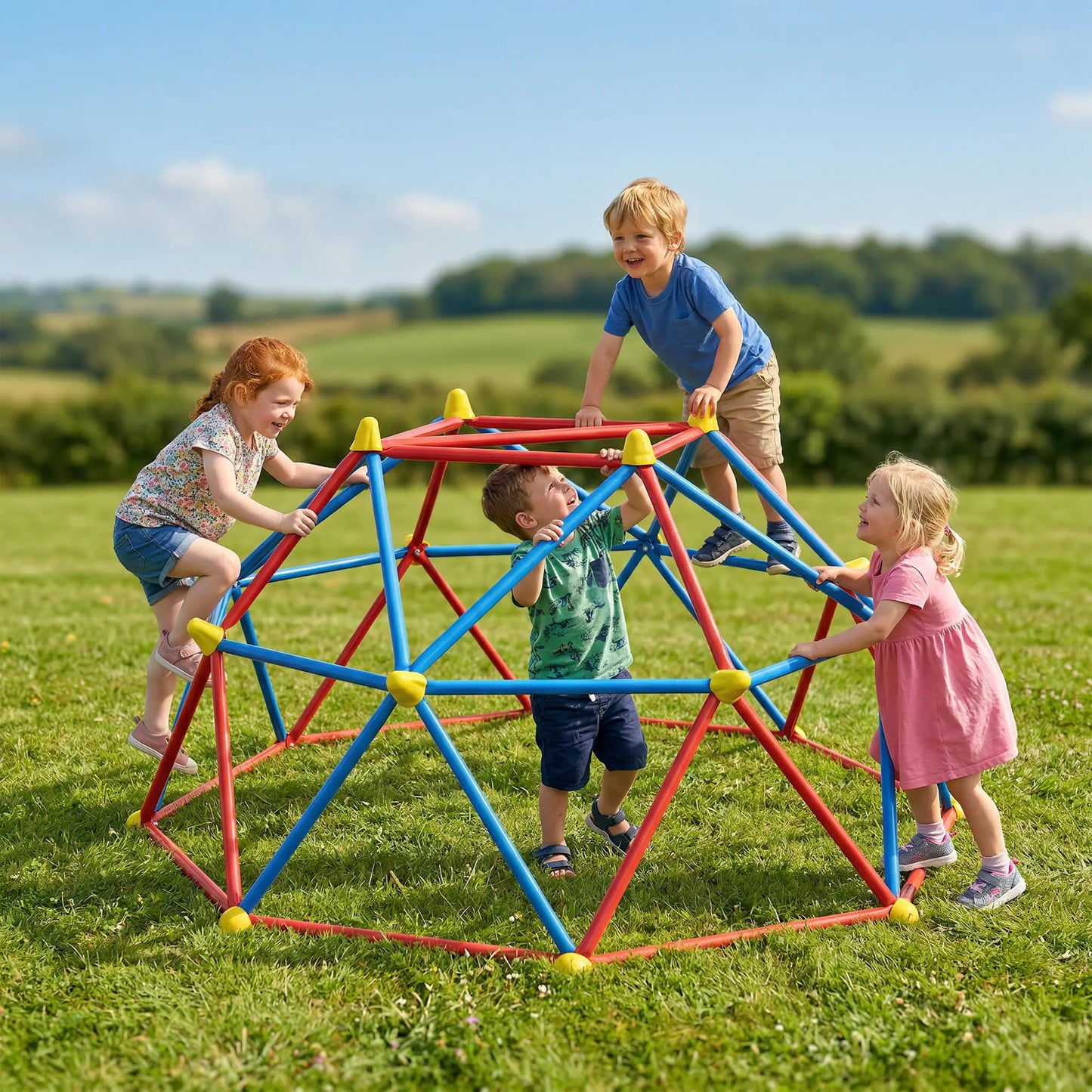 6 FT Climbing Dome Jungle Gym, UV-Resistant Steel, 396 lbs, Ages 3-8, Rust Gym Sets & Swings at Gallery Canada