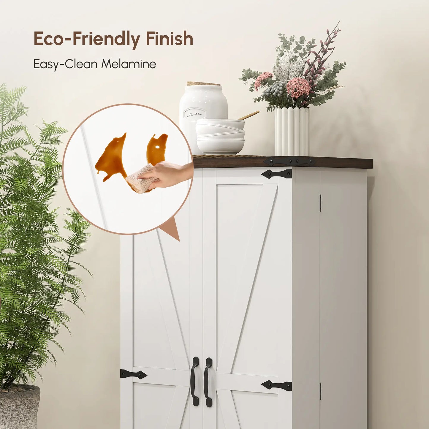 47" Kitchen Pantry Cabinet, Adjustable Shelves, White Kitchen Pantry Cabinets at Gallery Canada