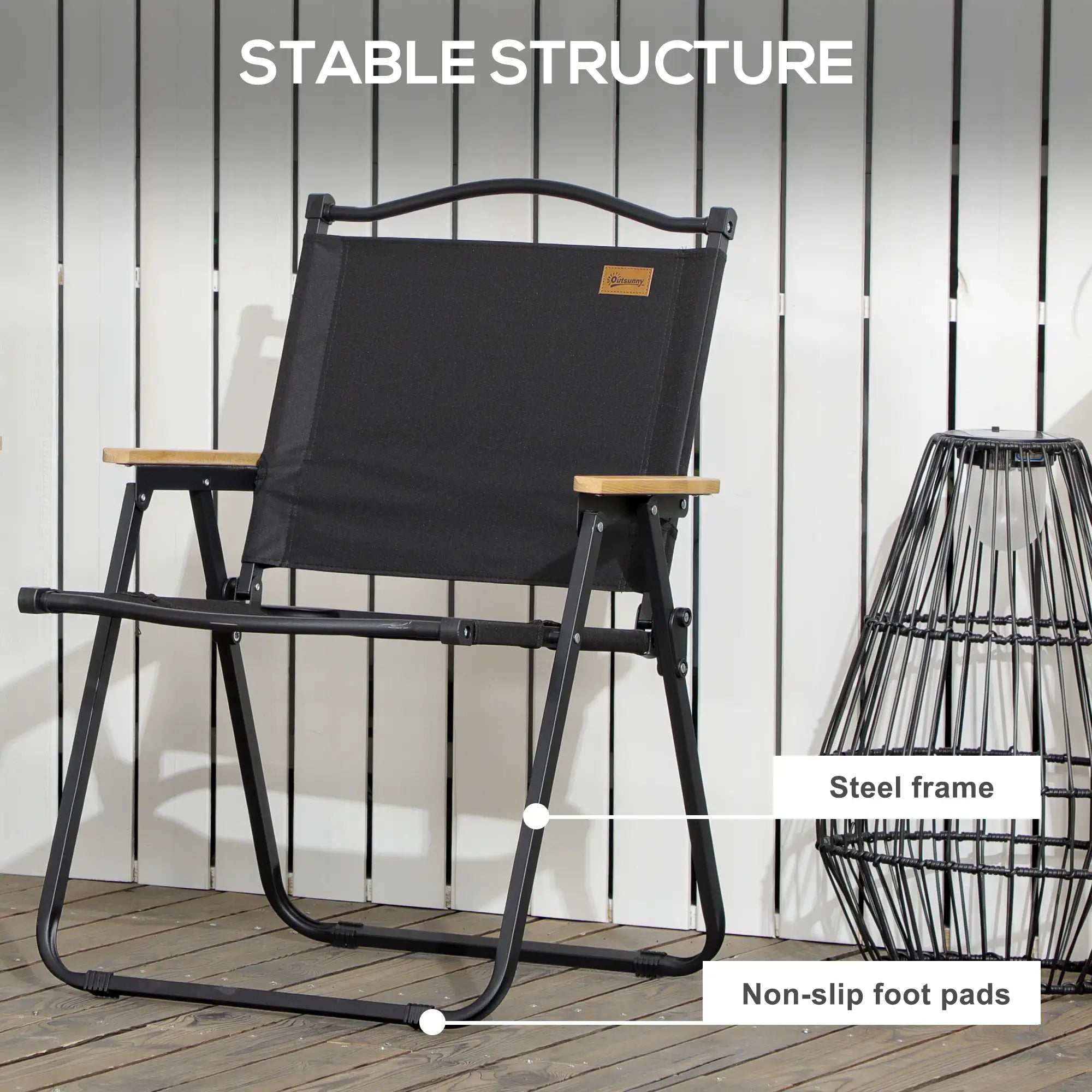 Set Of 2 Lightweight Folding Camping Chairs, Portable Armchairs, Black Picnic Tables & Camping Chairs at Gallery Canada