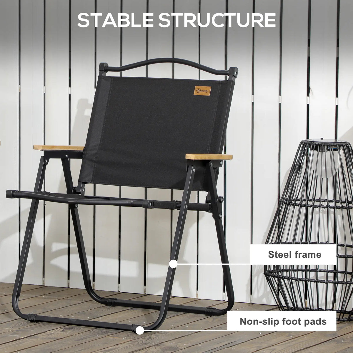 Set Of 2 Lightweight Folding Camping Chairs, Portable Armchairs, Black Picnic Tables & Camping Chairs at Gallery Canada