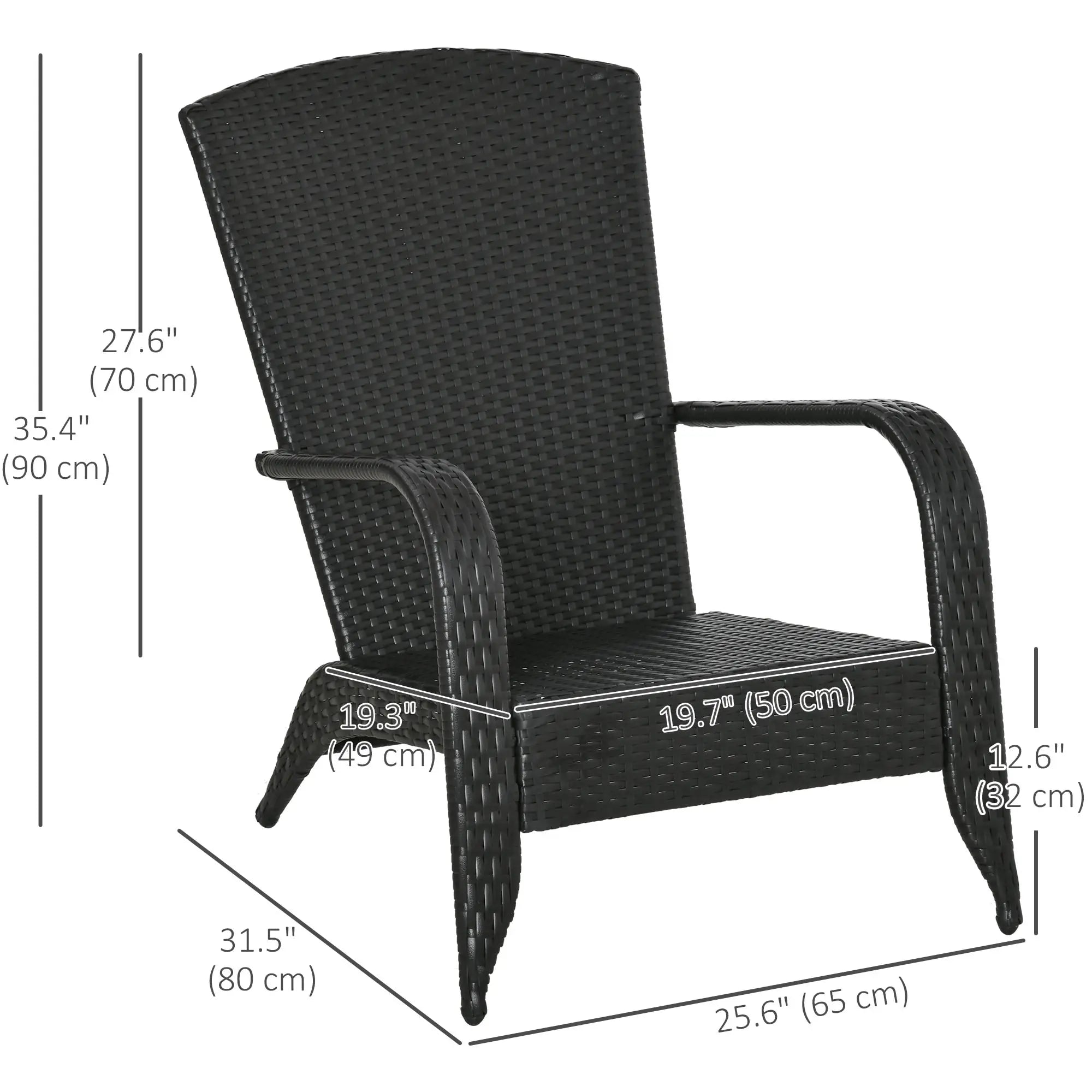 PE Rattan Adirondack Chair, Outdoor Fire Pit Chair with Cushions, Light Grey Patio Chairs at Gallery Canada
